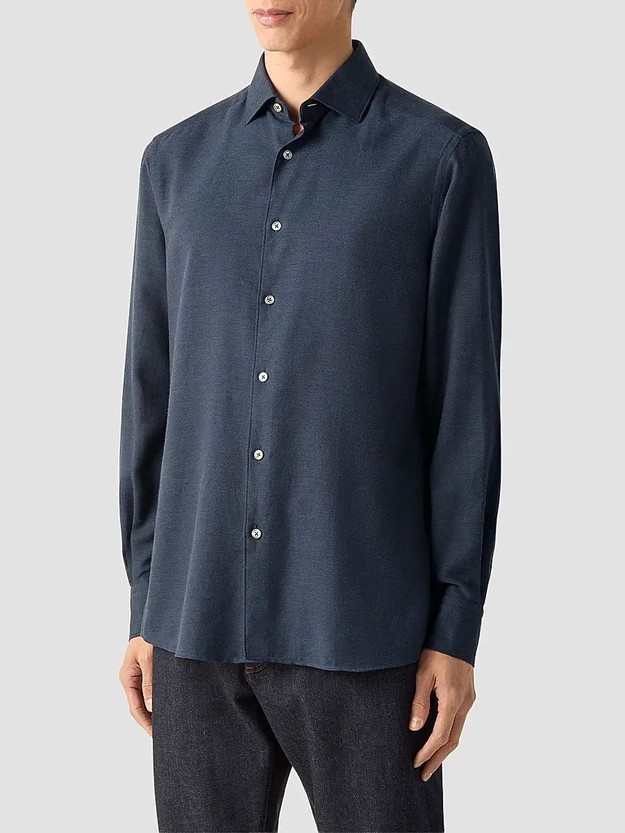 Zegna Men's Cashco Shirt | Thumbnail 2 Zegna Men's Cashco Shirt | Thumbnail 2