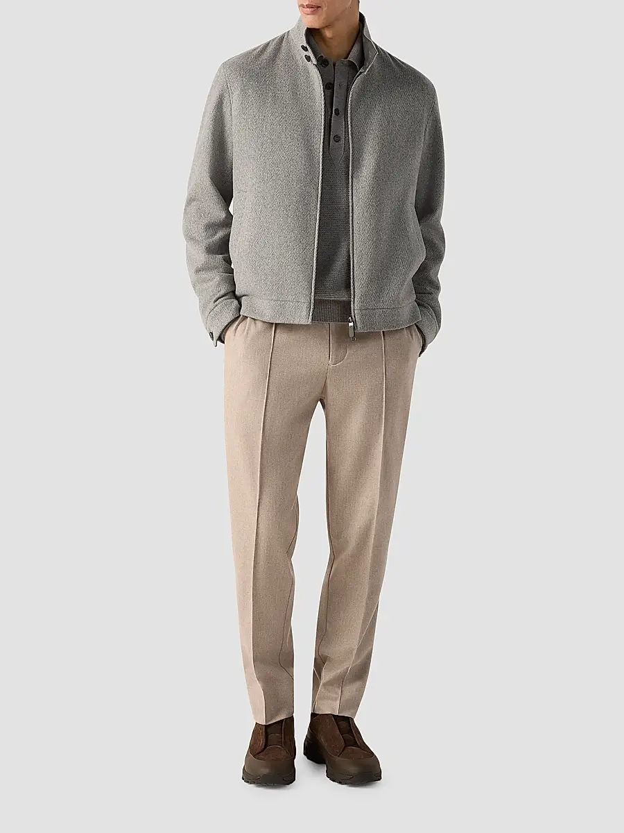 Zegna Men's Wool, Silk and Cashmere Pants - Light Taupe | Thumbnail 2 Zegna Men's Wool, Silk and Cashmere Pants - Light Taupe | Thumbnail 2