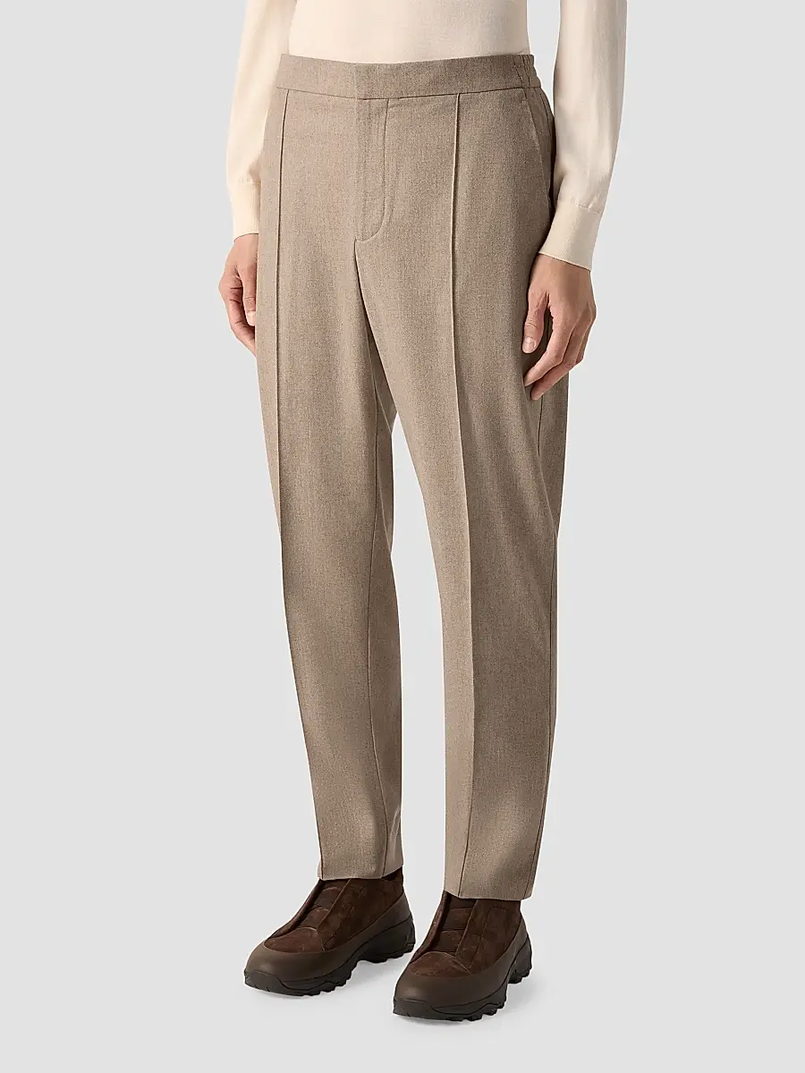 Zegna Men's Wool, Silk and Cashmere Pants - Light Taupe | Thumbnail 3 Zegna Men's Wool, Silk and Cashmere Pants - Light Taupe | Thumbnail 3