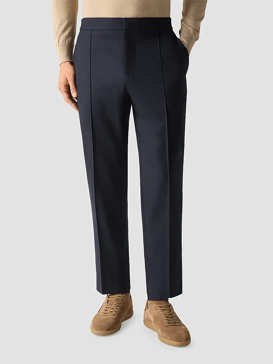 Zegna Men's Wool, Silk and Cashmere Pants - Navy Blue | Thumbnail 3 Zegna Men's Wool, Silk and Cashmere Pants - Navy Blue | Thumbnail 3