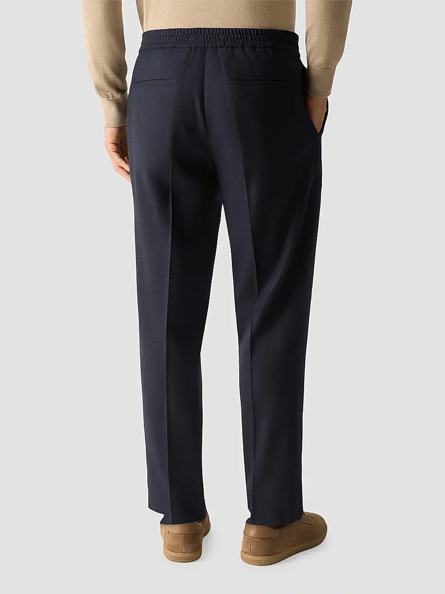 Zegna Men's Wool, Silk and Cashmere Pants - Navy Blue | Thumbnail 5 Zegna Men's Wool, Silk and Cashmere Pants - Navy Blue | Thumbnail 5