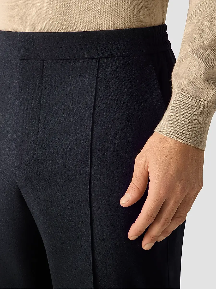 Zegna Men's Wool, Silk and Cashmere Pants - Navy Blue | Thumbnail 6 Zegna Men's Wool, Silk and Cashmere Pants - Navy Blue | Thumbnail 6