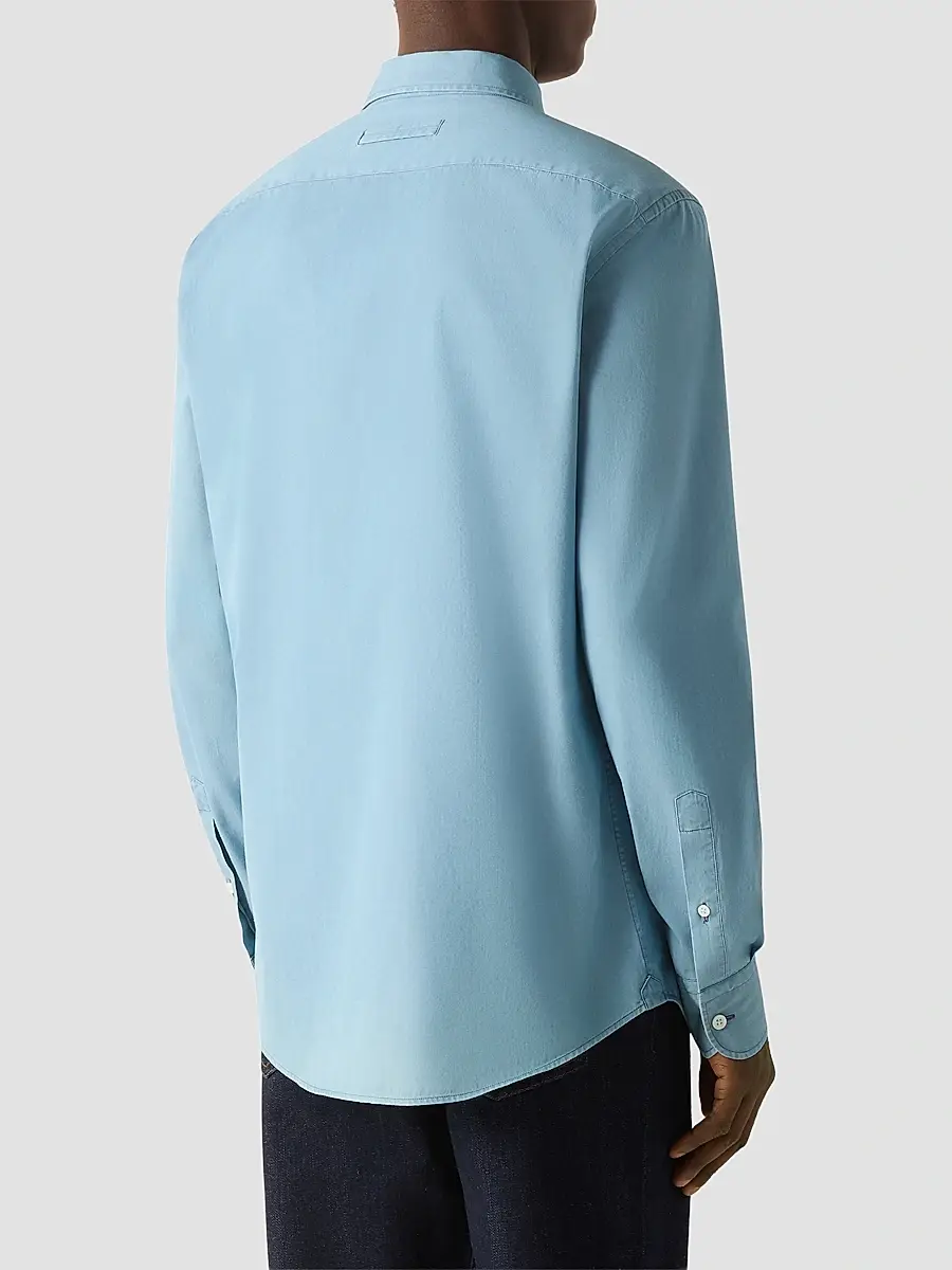 Zegna Men's Cotton Denim Shirt | Thumbnail 3 Zegna Men's Cotton Denim Shirt | Thumbnail 3