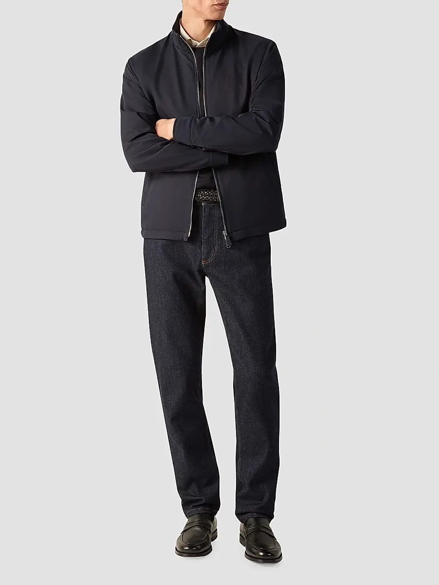 Zegna Men's Microfiber Motorin 100CC Blouson Jacket | Thumbnail 2 Zegna Men's Microfiber Motorin 100CC Blouson Jacket | Thumbnail 2