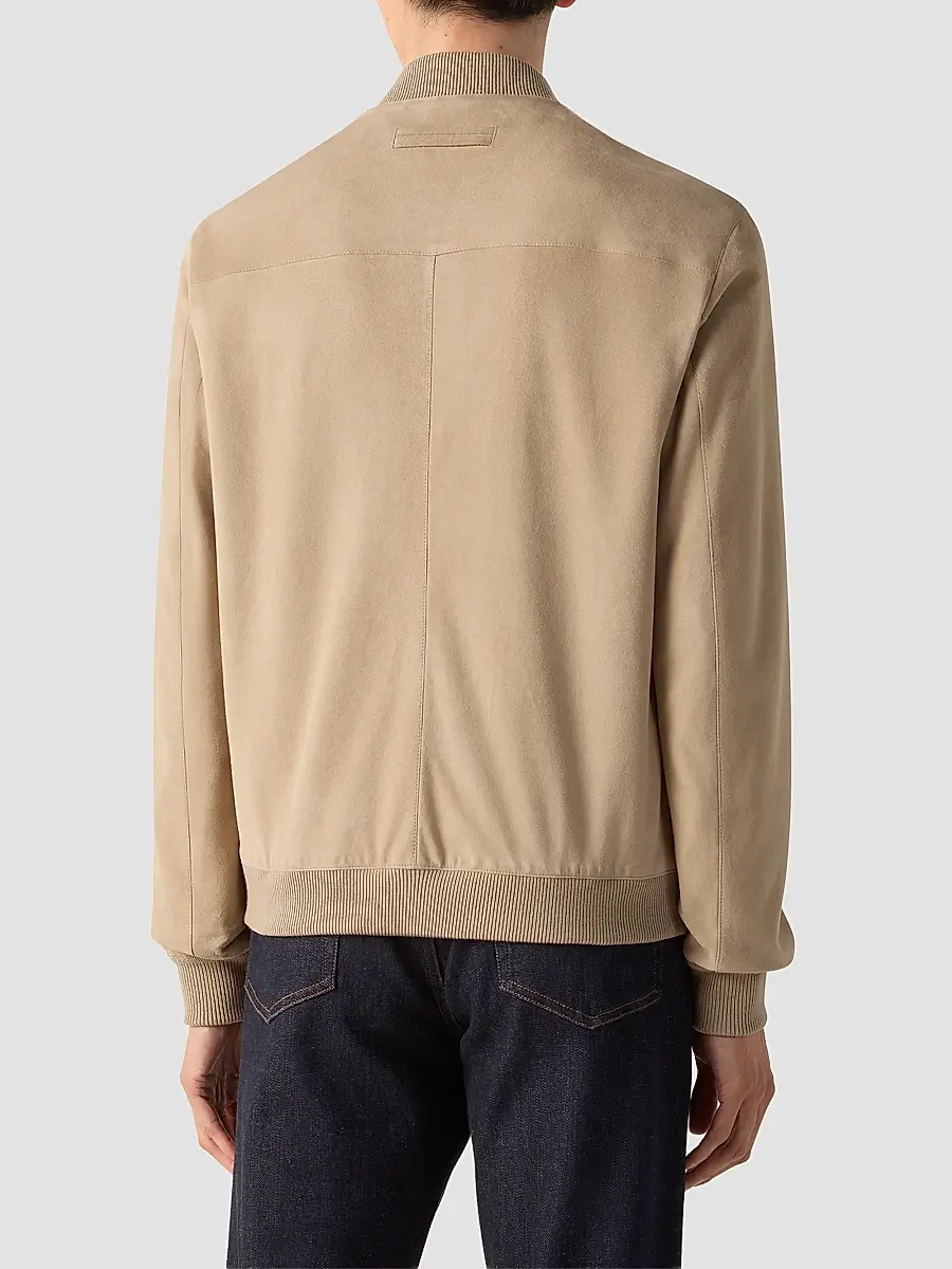 Zegna Men's Suede Bomber Jacket | Thumbnail 4 Zegna Men's Suede Bomber Jacket | Thumbnail 4