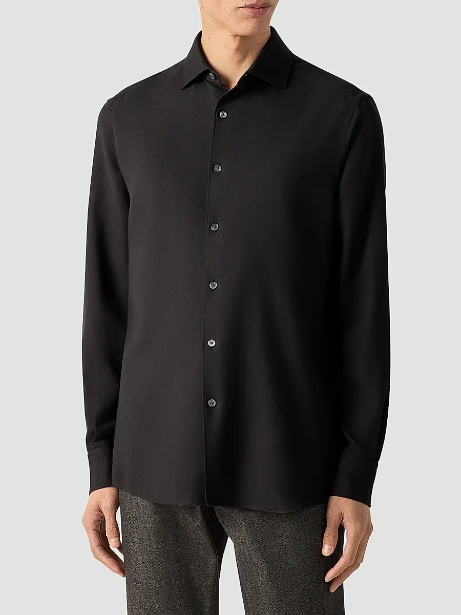 Zegna Men's Cashco Shirt | Thumbnail 2 Zegna Men's Cashco Shirt | Thumbnail 2