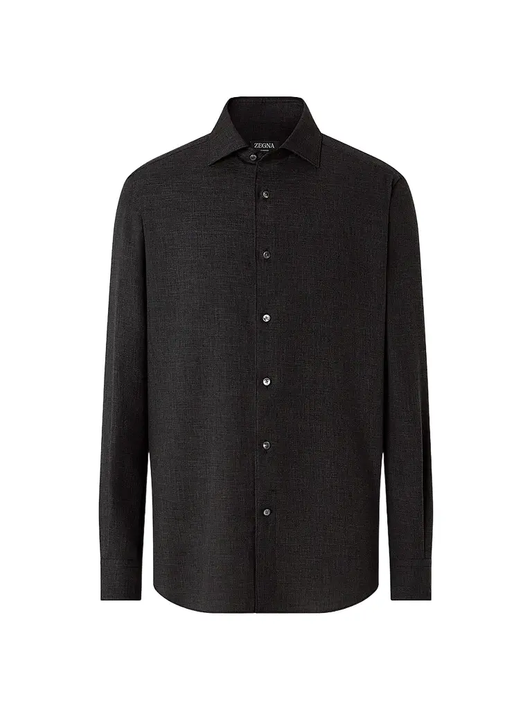 Zegna Men's Cashco Shirt - Black - Size XXXL | Image 1 Zegna Men's Cashco Shirt - Black - Size XXXL | Image 1