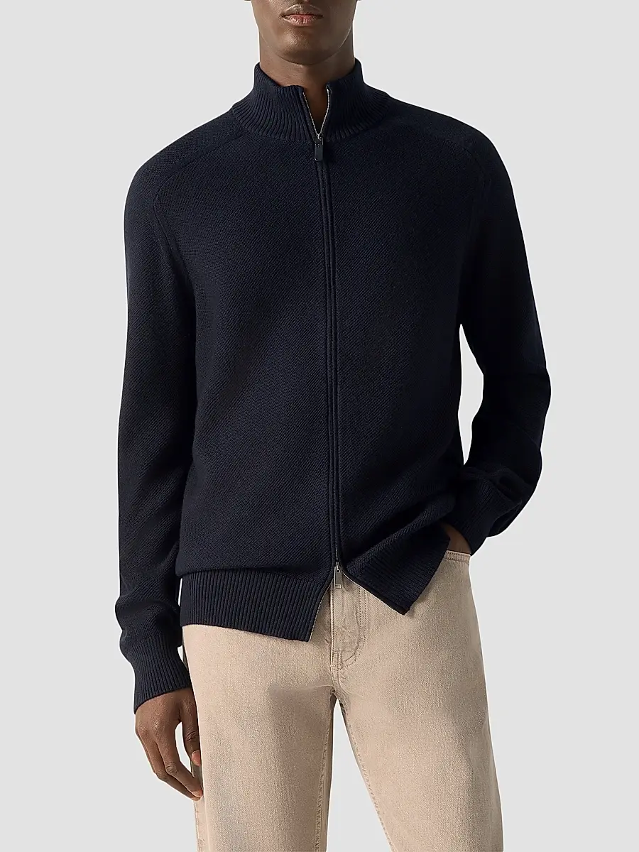 Zegna Men's Cashseta Full Zip Cardigan | Thumbnail 3 Zegna Men's Cashseta Full Zip Cardigan | Thumbnail 3