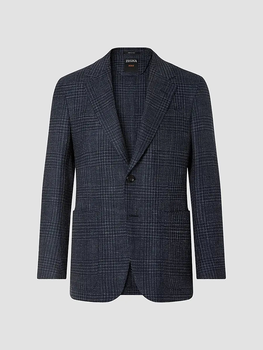 Zegna Men's Cashmere Silk and Linen Jacket - Navy Blue | Thumbnail 3 Zegna Men's Cashmere Silk and Linen Jacket - Navy Blue | Thumbnail 3