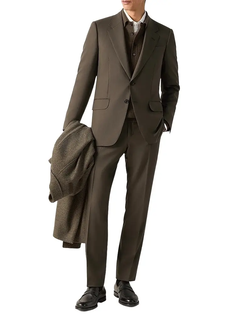 Zegna Men's Oasi Cashmere Suit - Dark Olive Green | Image 1 Zegna Men's Oasi Cashmere Suit - Dark Olive Green | Image 1