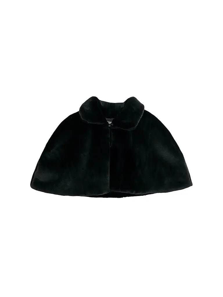 Tulleen Little Girl's & Girl's Faux Fur Cape - Black | Image 1 Tulleen Little Girl's & Girl's Faux Fur Cape - Black | Image 1