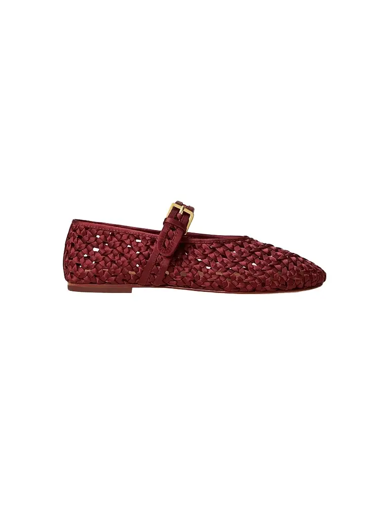 Naghedi Women's Sydney Satin Mary Jane Flats - Garnet - Size 5 | Image 1 Naghedi Women's Sydney Satin Mary Jane Flats - Garnet - Size 5 | Image 1