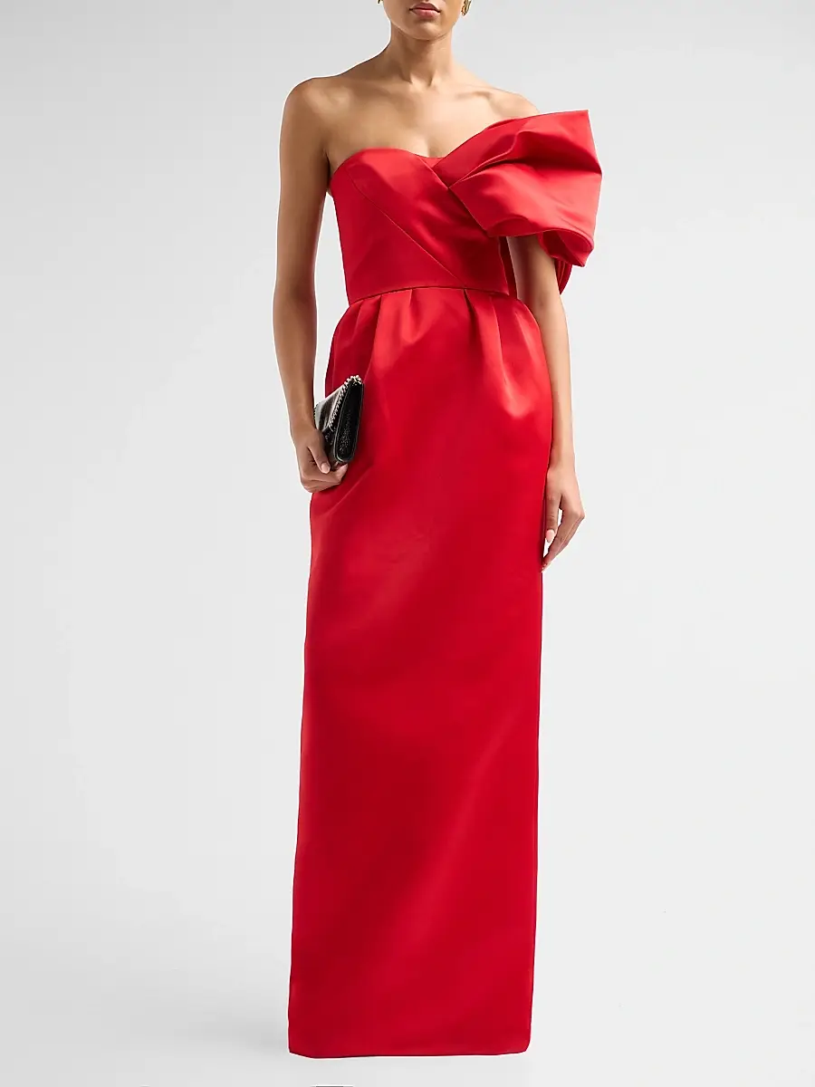 Atelier Prabal Gurung Women's Satin Silk One-Shoulder Column Gown | Thumbnail 2 Atelier Prabal Gurung Women's Satin Silk One-Shoulder Column Gown | Thumbnail 2