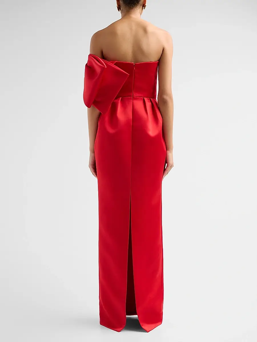 Atelier Prabal Gurung Women's Satin Silk One-Shoulder Column Gown | Thumbnail 3 Atelier Prabal Gurung Women's Satin Silk One-Shoulder Column Gown | Thumbnail 3