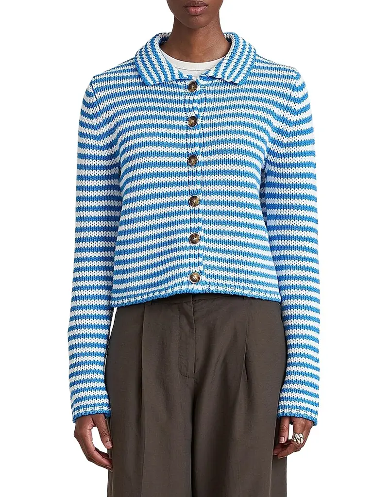 La Ligne Women's Stripe Cardigan - Blue | Image 1 La Ligne Women's Stripe Cardigan - Blue | Image 1