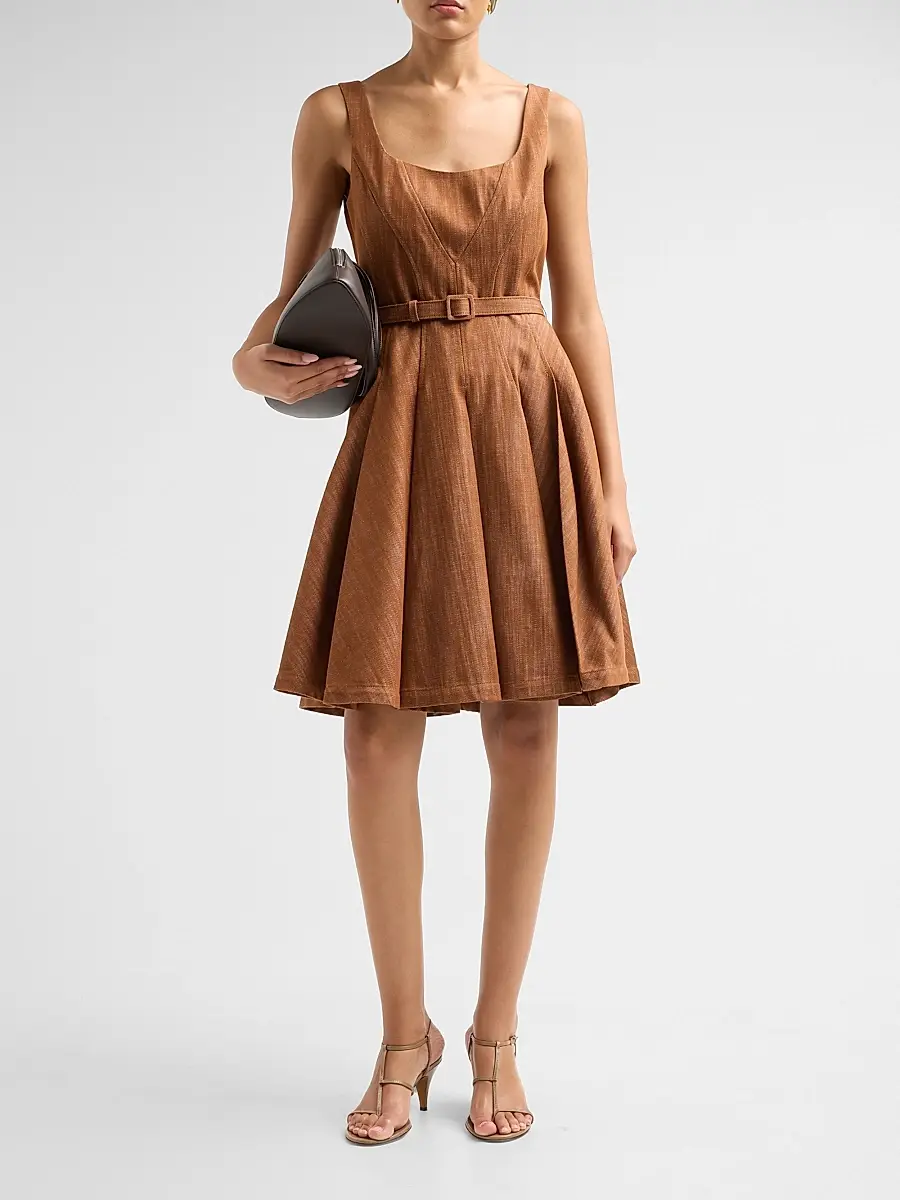 PRABAL GURUNG Women's Denim Belted Dress | Thumbnail 2 PRABAL GURUNG Women's Denim Belted Dress | Thumbnail 2