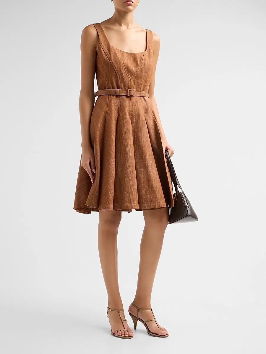 PRABAL GURUNG Women's Denim Belted Dress | Thumbnail 4 PRABAL GURUNG Women's Denim Belted Dress | Thumbnail 4