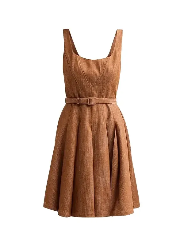 PRABAL GURUNG Women's Denim Belted Dress