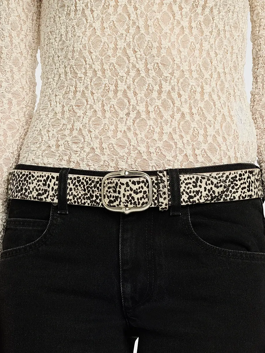 Isabel Marant Women's Holis Spotted Calf-Hair Belt | Thumbnail 2 Isabel Marant Women's Holis Spotted Calf-Hair Belt | Thumbnail 2