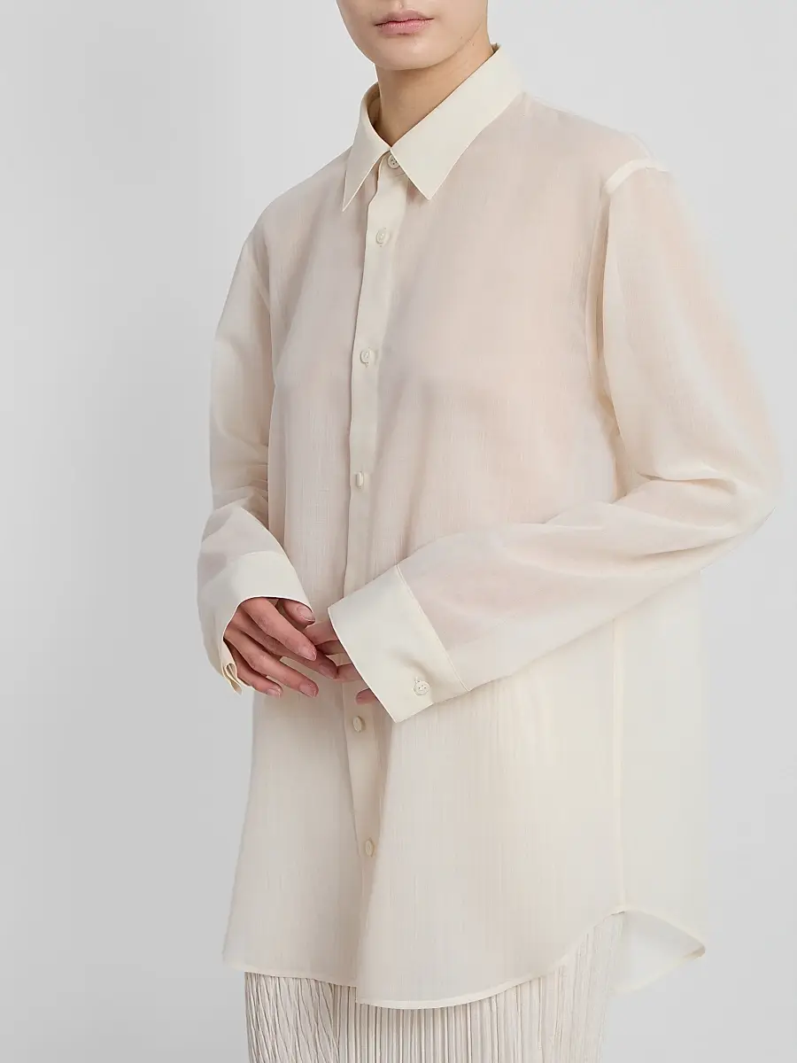 Issey Miyake Women's Sheer Wool-Blend Shirt | Thumbnail 3 Issey Miyake Women's Sheer Wool-Blend Shirt | Thumbnail 3