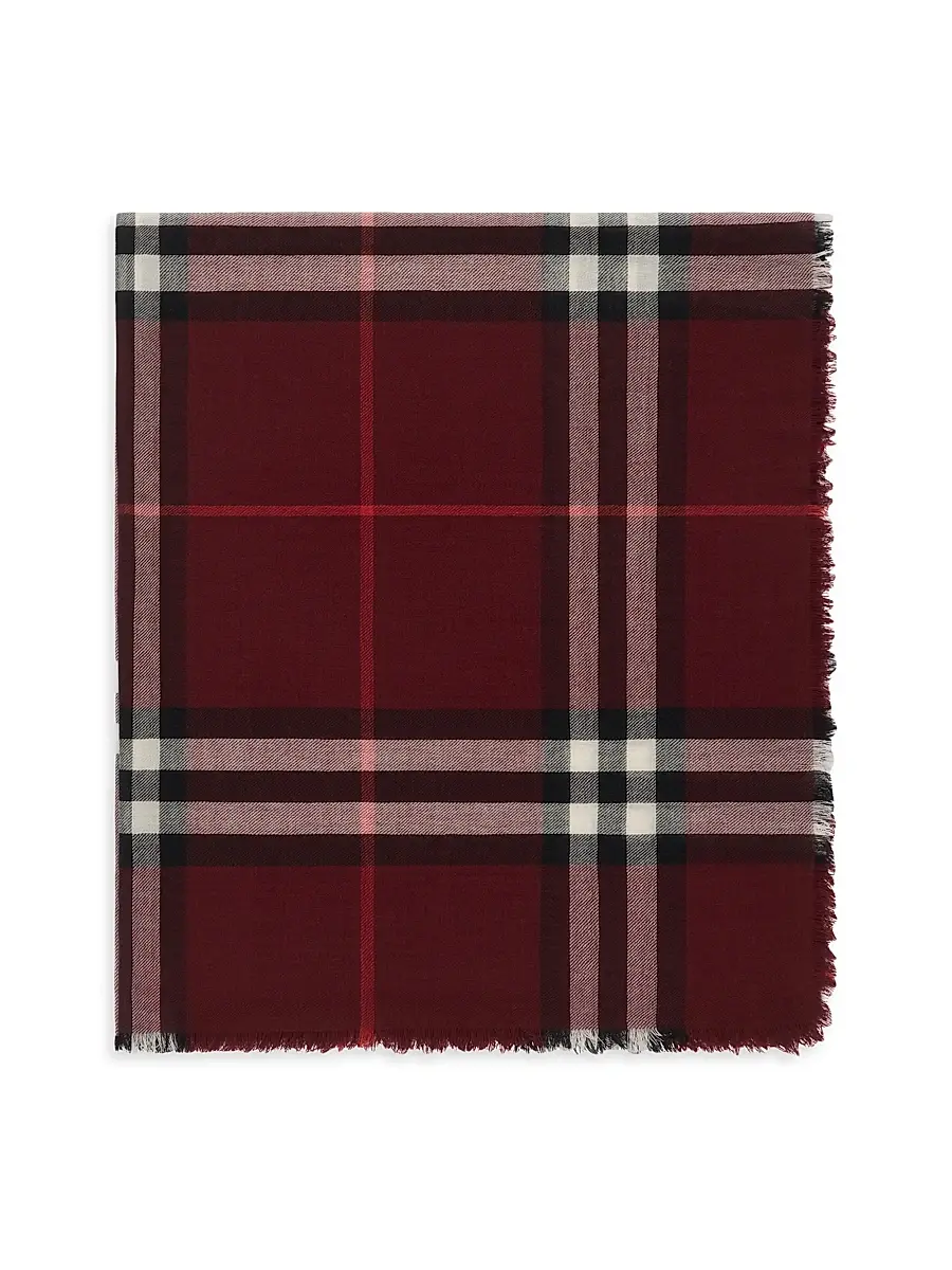 Burberry Women's Check Wool Scarf | Thumbnail 2