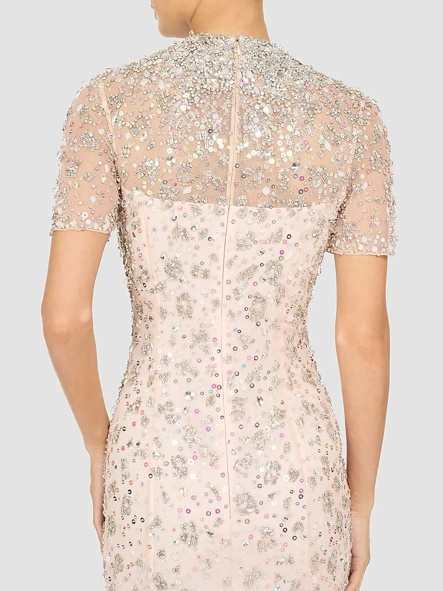 Jenny Packham Women's Orchid Embellished Tulle Column Gown | Thumbnail 5 Jenny Packham Women's Orchid Embellished Tulle Column Gown | Thumbnail 5