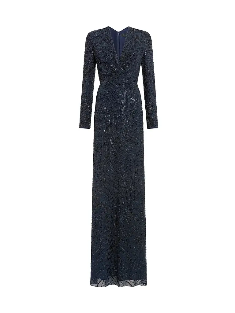 Jenny Packham Women's Arizona Sequined Chiffon A-Line Dress - Ink - Size 14 | Image 1 Jenny Packham Women's Arizona Sequined Chiffon A-Line Dress - Ink - Size 14 | Image 1