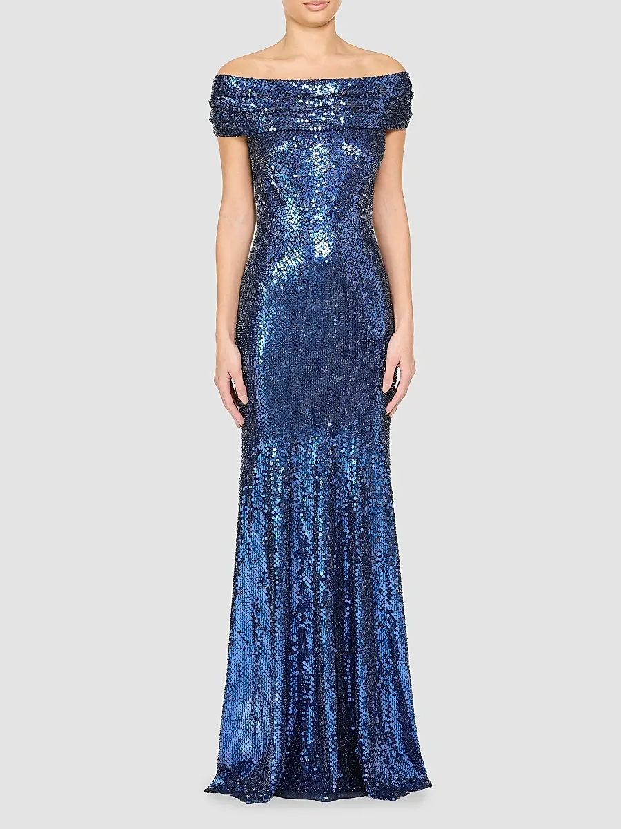 Jenny Packham Women's Echo Sequined Off-the-Shoulder Gown | Thumbnail 2 Jenny Packham Women's Echo Sequined Off-the-Shoulder Gown | Thumbnail 2