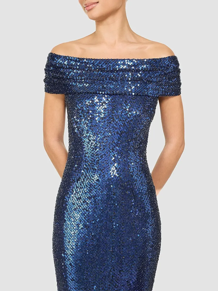 Jenny Packham Women's Echo Sequined Off-the-Shoulder Gown | Thumbnail 4 Jenny Packham Women's Echo Sequined Off-the-Shoulder Gown | Thumbnail 4