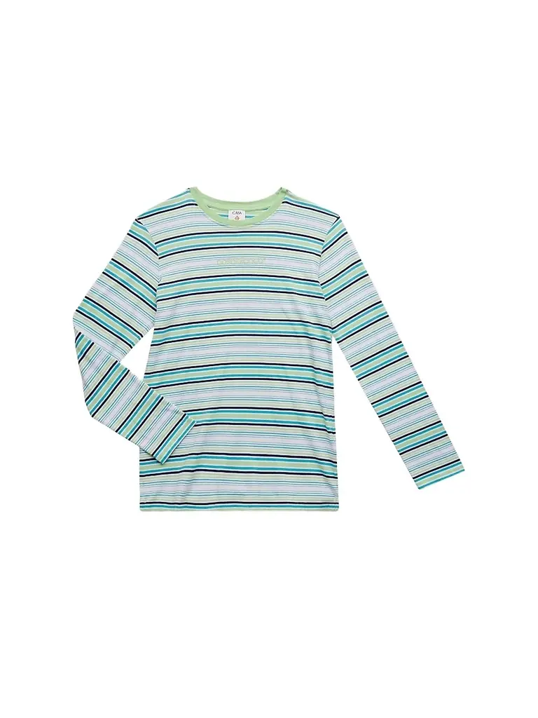 Casablanca Little Boy's & Boy's Striped Long-Sleeve T-Shirt - Logo - Size 13 | Image 1 Casablanca Little Boy's & Boy's Striped Long-Sleeve T-Shirt - Logo - Size 13 | Image 1