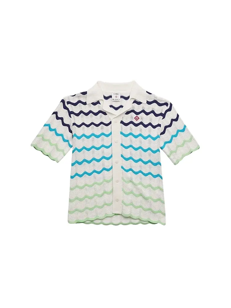 Casablanca Little Boy's & Boy's Gradient Wave Knit Shirt - Size 13 | Image 1 Casablanca Little Boy's & Boy's Gradient Wave Knit Shirt - Size 13 | Image 1