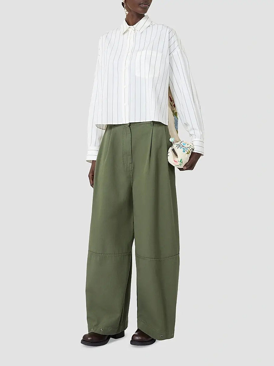 Weekend Max Mara Women's Cotton Shirt with a Contrasting Back | Thumbnail 2 Weekend Max Mara Women's Cotton Shirt with a Contrasting Back | Thumbnail 2