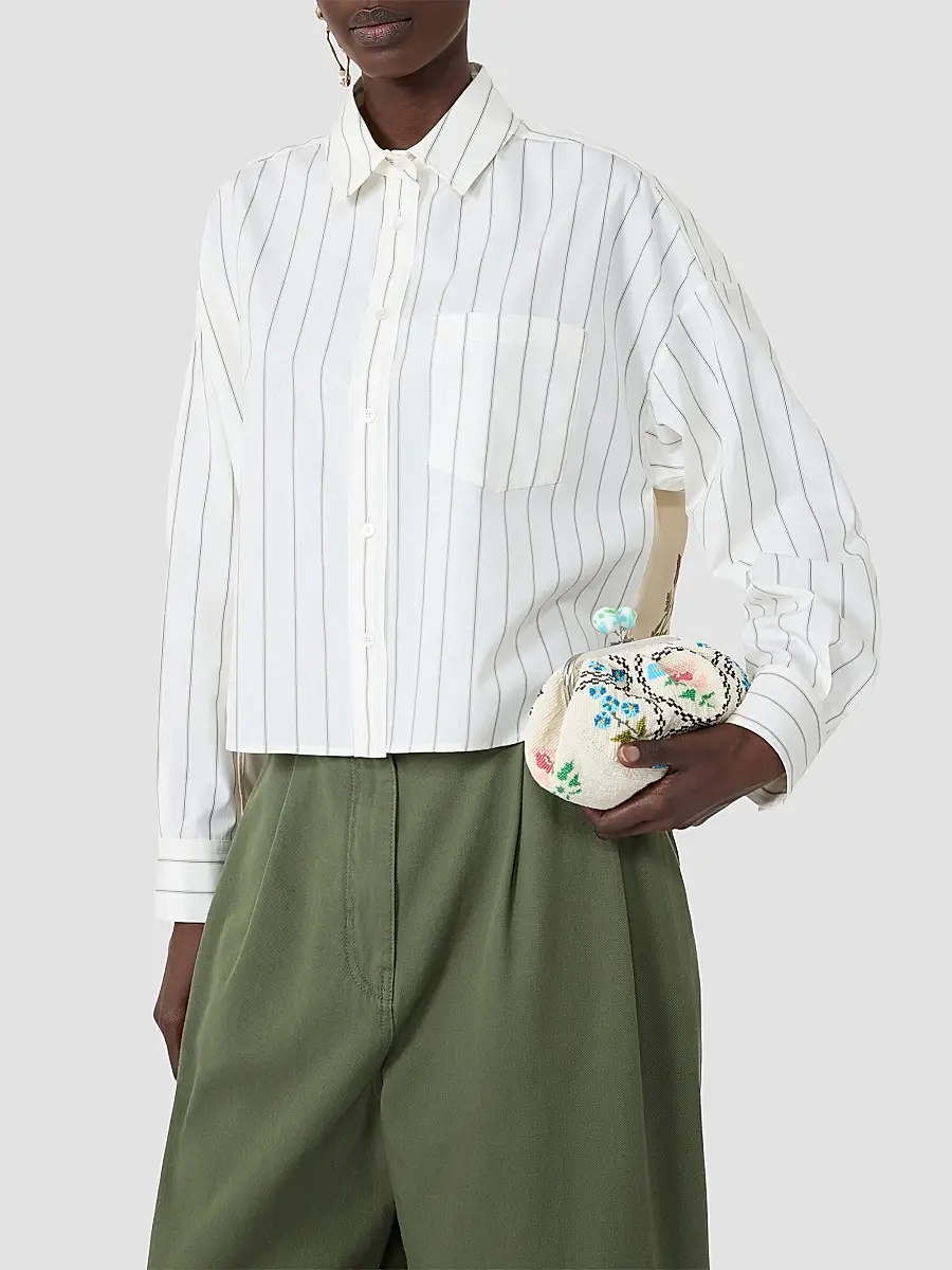 Weekend Max Mara Women's Cotton Shirt with a Contrasting Back | Thumbnail 3 Weekend Max Mara Women's Cotton Shirt with a Contrasting Back | Thumbnail 3