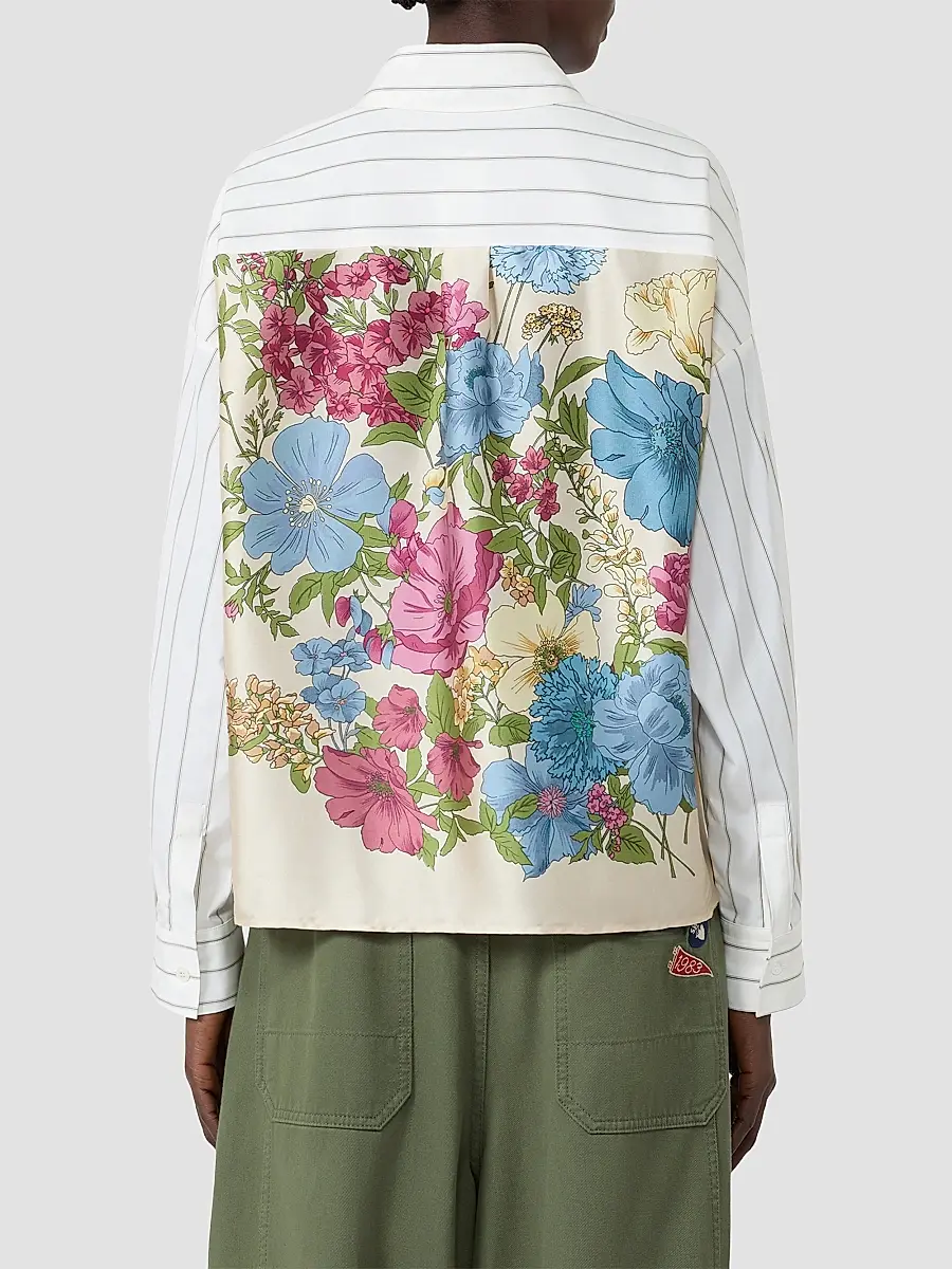 Weekend Max Mara Women's Cotton Shirt with a Contrasting Back | Thumbnail 5 Weekend Max Mara Women's Cotton Shirt with a Contrasting Back | Thumbnail 5