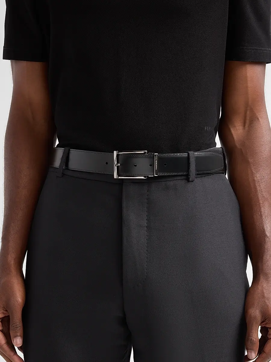 Ferragamo Men's Double Adjustable Reversible Leather Belt | Thumbnail 2 Ferragamo Men's Double Adjustable Reversible Leather Belt | Thumbnail 2