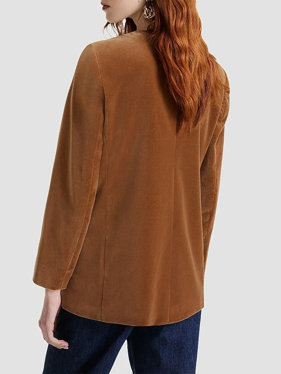 Marella Women's Straight Fit Stretch Velvet Blazer | Thumbnail 4 Marella Women's Straight Fit Stretch Velvet Blazer | Thumbnail 4