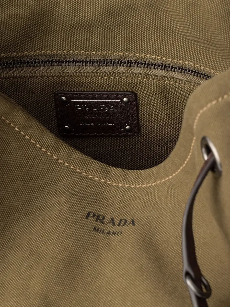 Prada Women's Route Large Canvas and Leather Shoulder Bag | Thumbnail 4 Prada Women's Route Large Canvas and Leather Shoulder Bag | Thumbnail 4