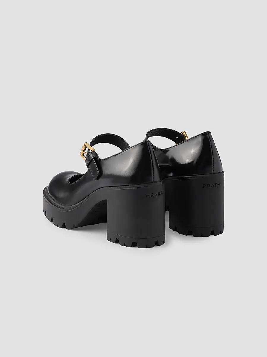 Prada Women's Brushed Leather Pumps | Thumbnail 3