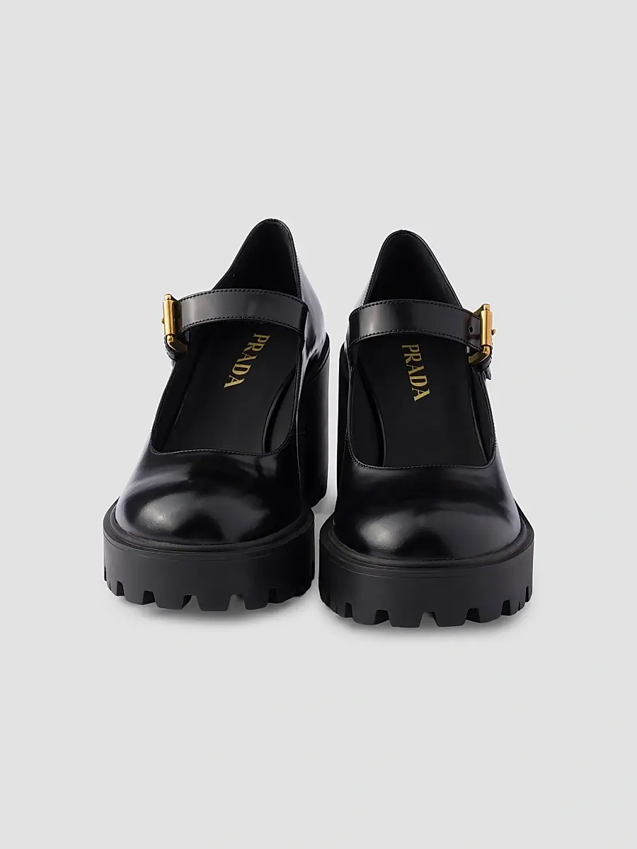 Prada Women's Brushed Leather Pumps | Thumbnail 4