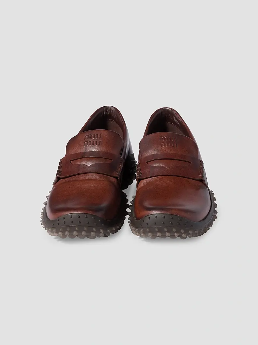 Miu Miu Women's Leather Loafers | Thumbnail 2