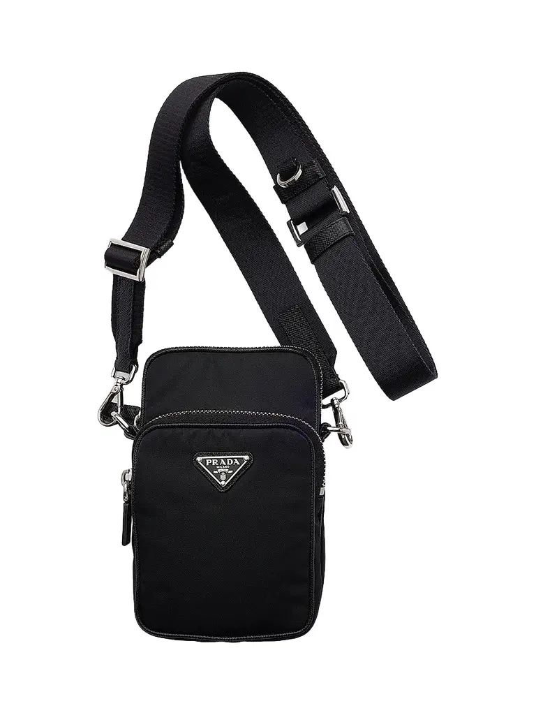 Prada Women's Nylon and Saffiano Leather Smartphone Case - Black | Image 1 Prada Women's Nylon and Saffiano Leather Smartphone Case - Black | Image 1