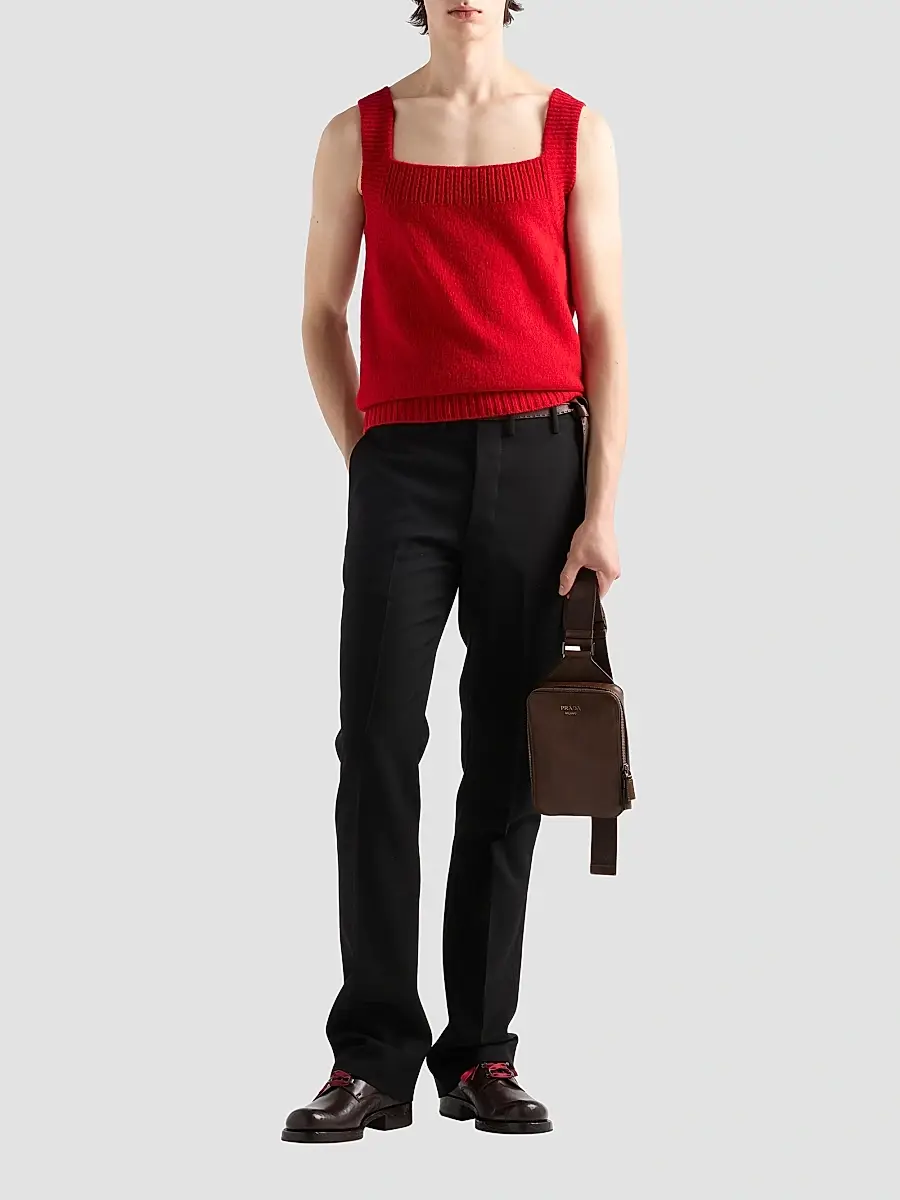 Prada Men's Brique Antiqued Leather Bag | Thumbnail 2 Prada Men's Brique Antiqued Leather Bag | Thumbnail 2