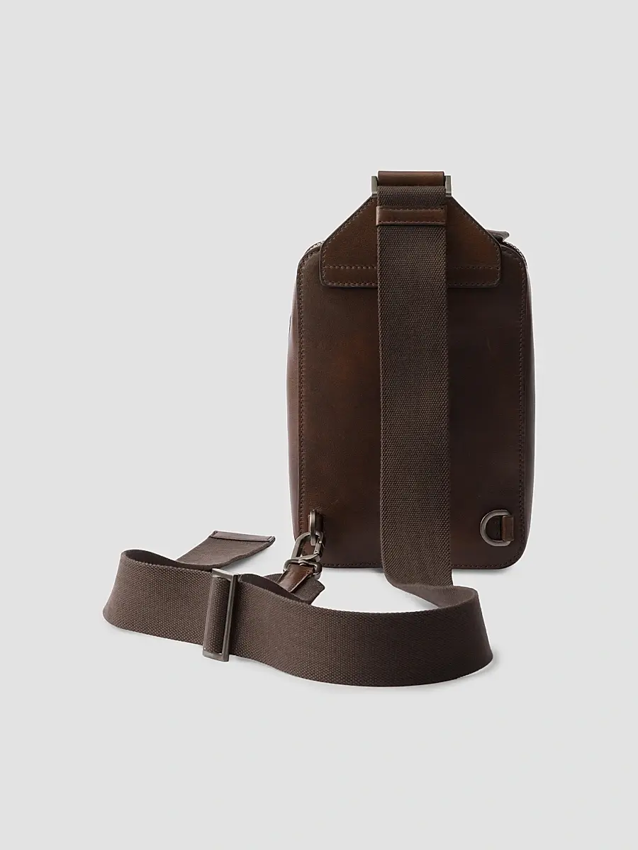 Prada Men's Brique Antiqued Leather Bag | Thumbnail 5 Prada Men's Brique Antiqued Leather Bag | Thumbnail 5
