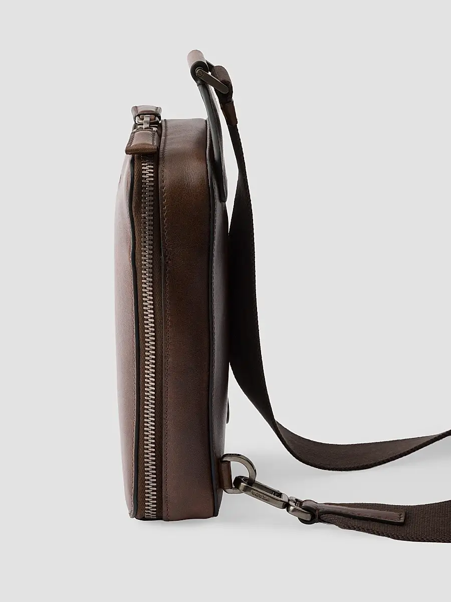 Prada Men's Brique Antiqued Leather Bag | Thumbnail 6 Prada Men's Brique Antiqued Leather Bag | Thumbnail 6