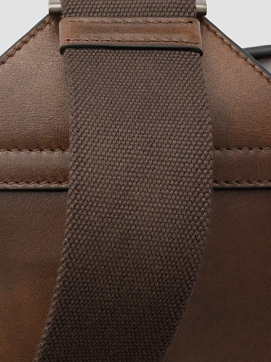 Prada Men's Brique Antiqued Leather Bag | Thumbnail 8 Prada Men's Brique Antiqued Leather Bag | Thumbnail 8