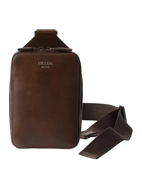 Prada Men's Brique Antiqued Leather Bag