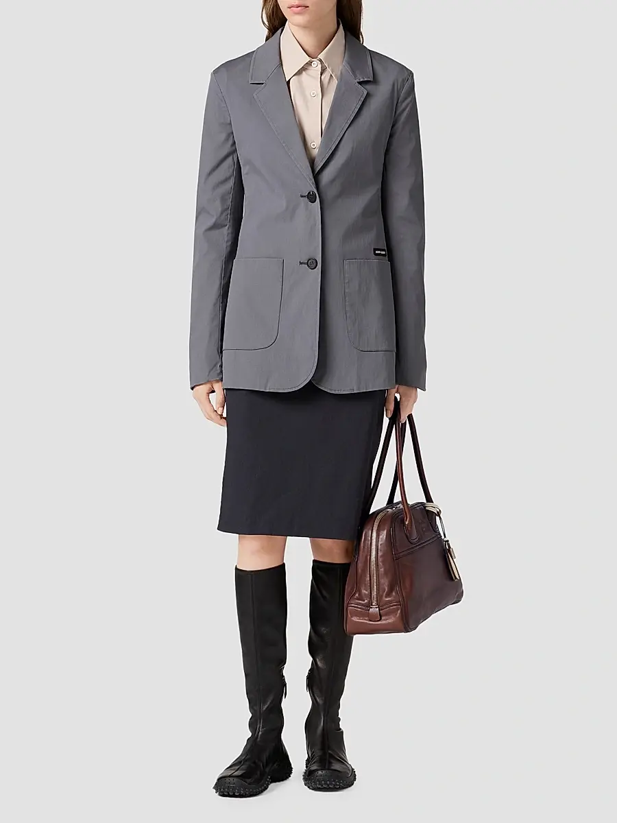 Miu Miu Women's Washed Stretch Poplin Jacket | Thumbnail 2