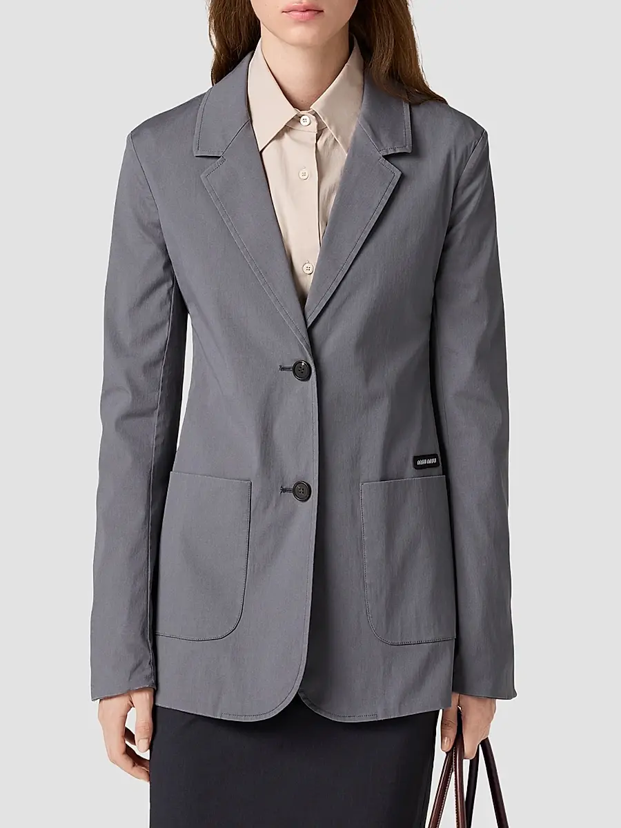 Miu Miu Women's Washed Stretch Poplin Jacket | Thumbnail 3