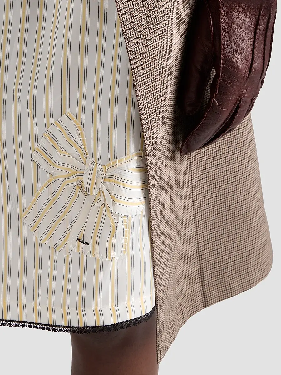 Prada Women's Striped Skirt with Applique - Yellow | Thumbnail 6 Prada Women's Striped Skirt with Applique - Yellow | Thumbnail 6