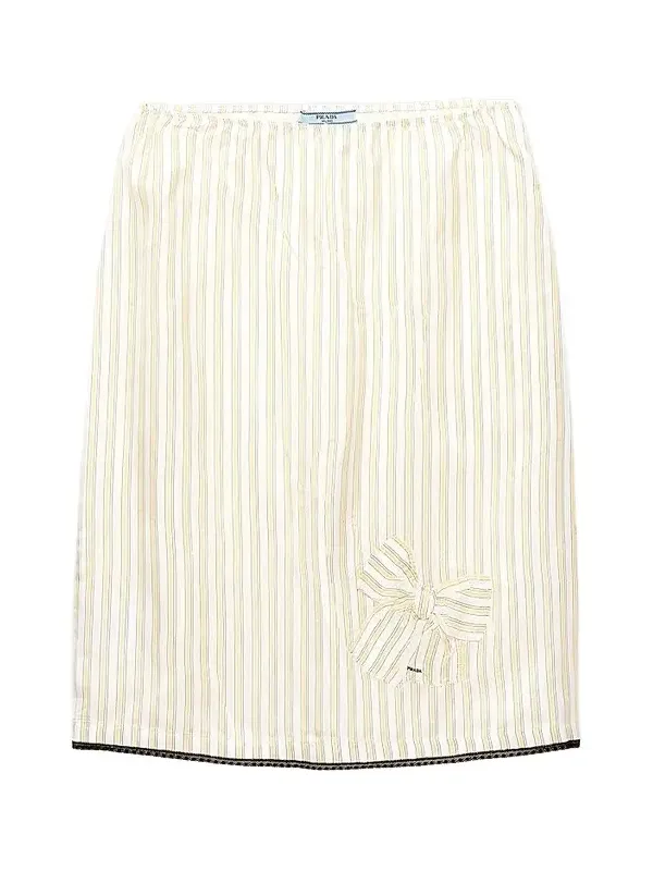 Women's Striped Skirt with Applique - Yellow Women's Striped Skirt with Applique - Yellow